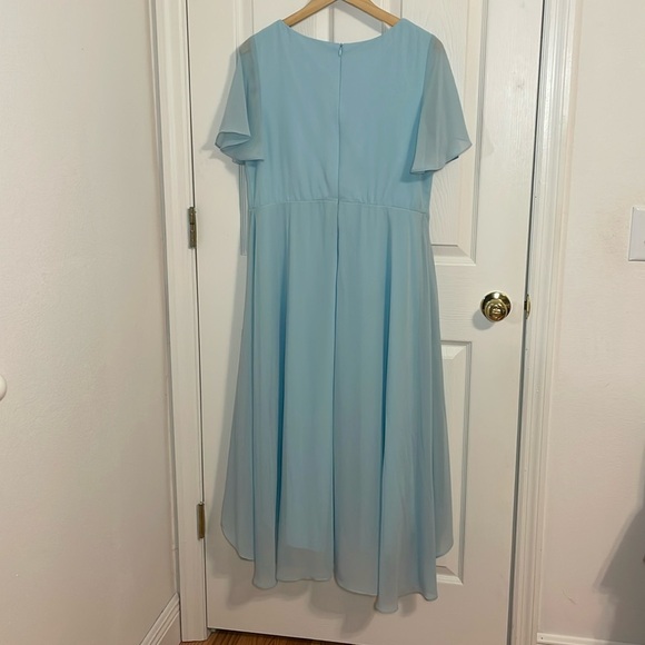 Elegant Flowy Baby Blue Dress, Cruise, mother of the bride, groom, cocktail, 14 - Picture 7 of 8